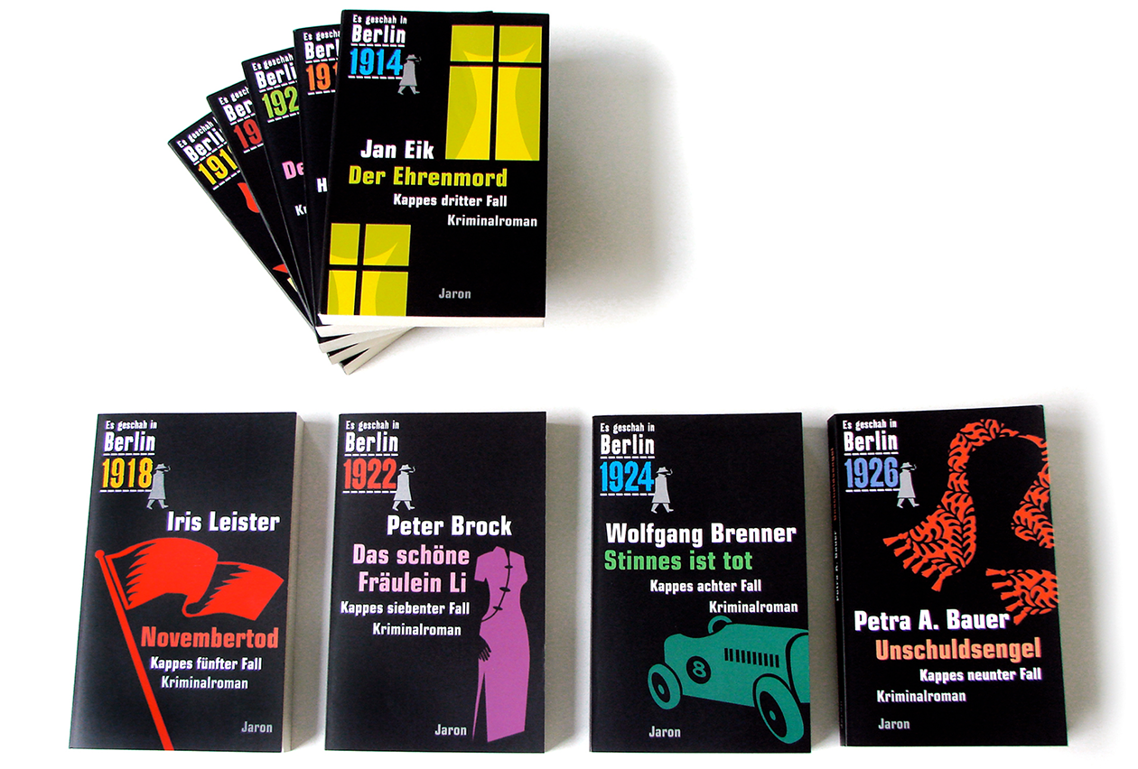 Buchcover Kappe-Krimis, Jaron Verlag gestaltet von Bauer+Möhring grafikdesign Berlin