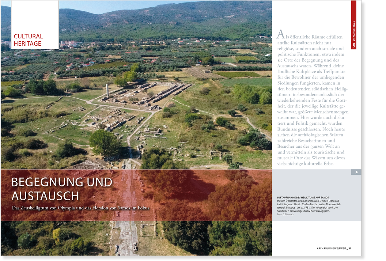 Doppelseite Cultural Heritage, Magazin Archäologie Weltweit