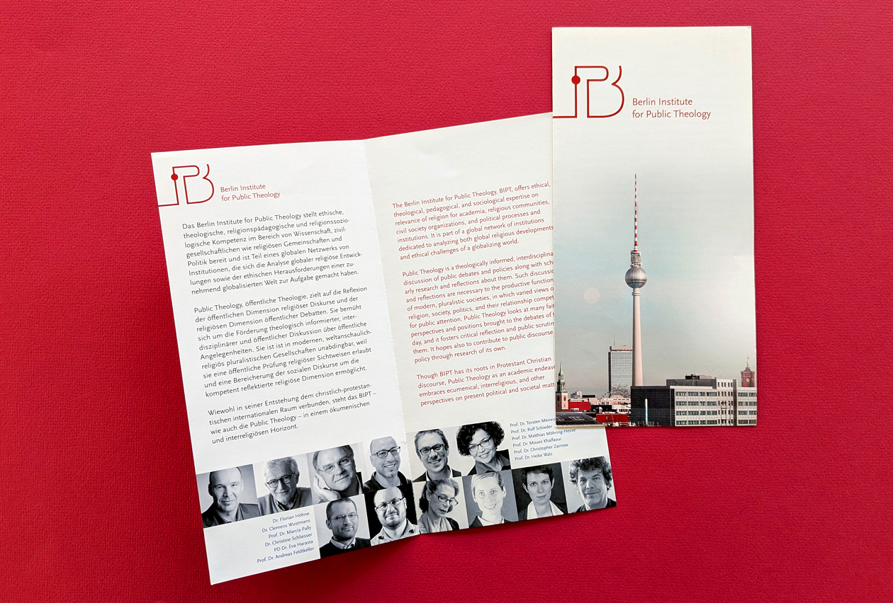 Flyergestaltung Berlin Institute for Public Theology, Berlin