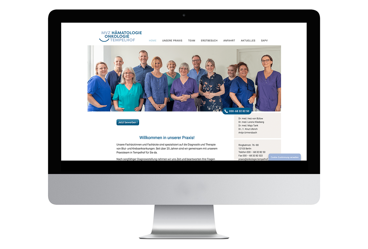 Homepage-Startseite MVZ Hämatologie Onkologie Tempelhof